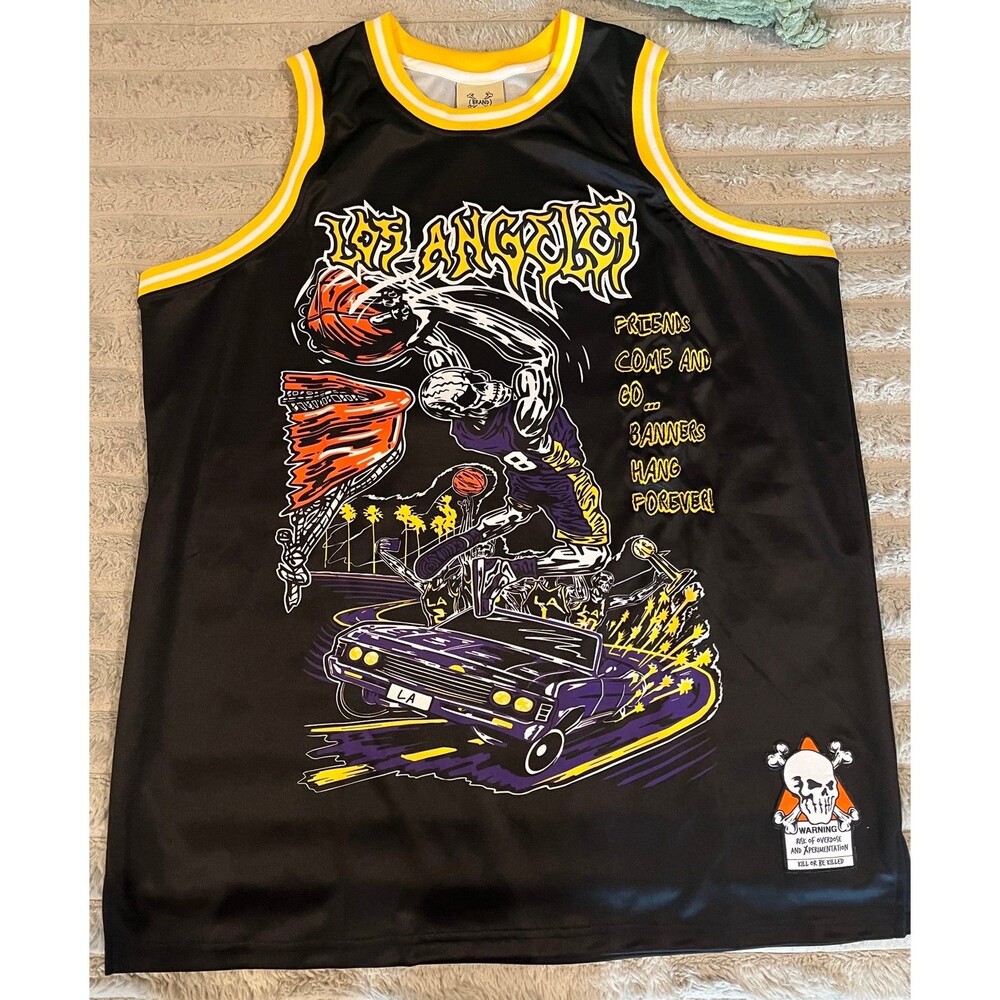 Brand X Kobe Bryant #8 Los Angeles Basketball Graphic Jersey Black 3XL NWT